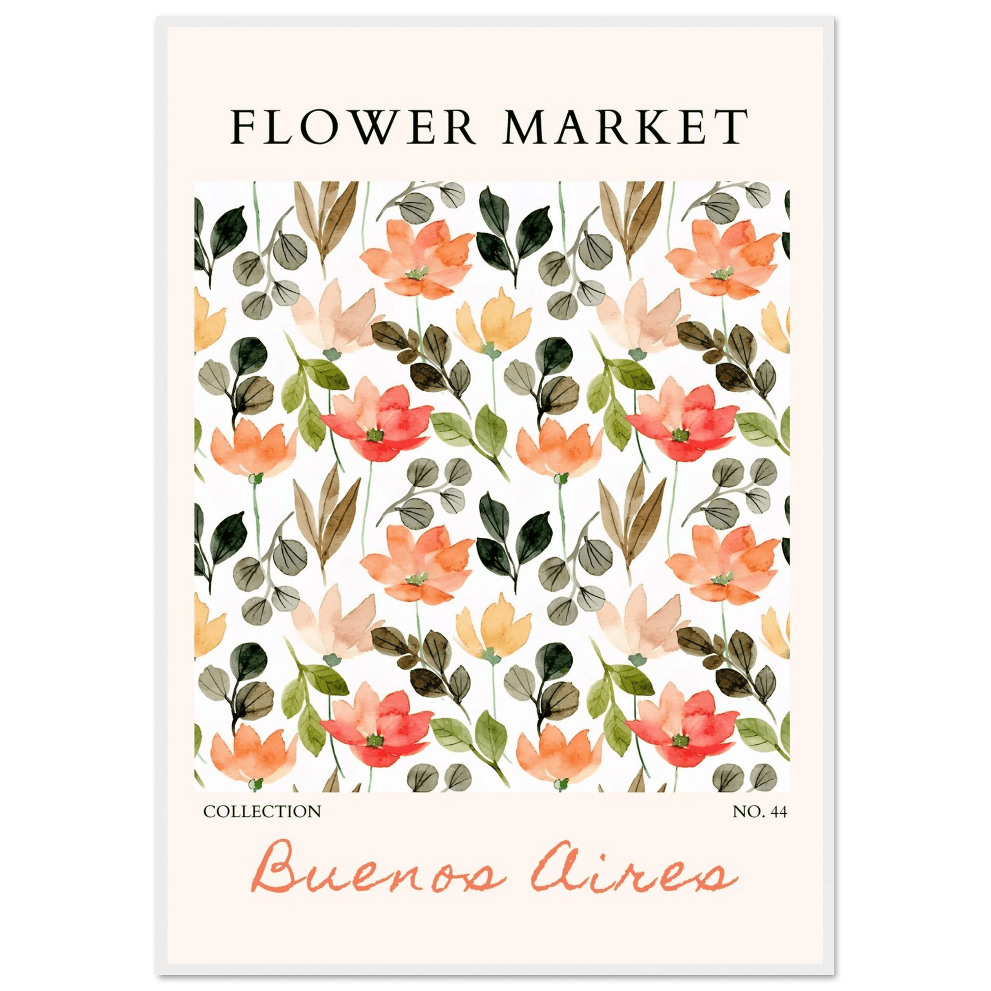 Buenos Aires Flower Market Watercolor Floral - Wall Art - Vibrantwalls