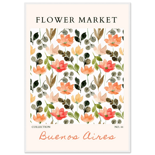Buenos Aires Flower Market Watercolor Floral - Wall Art - Vibrantwalls