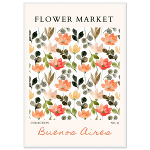 Vibrant Watercolor Floral Framed Poster – 'Flower Market Buenos Aires' Art Print | Ready-to-Hang Wall Decor - Vibrantwalls