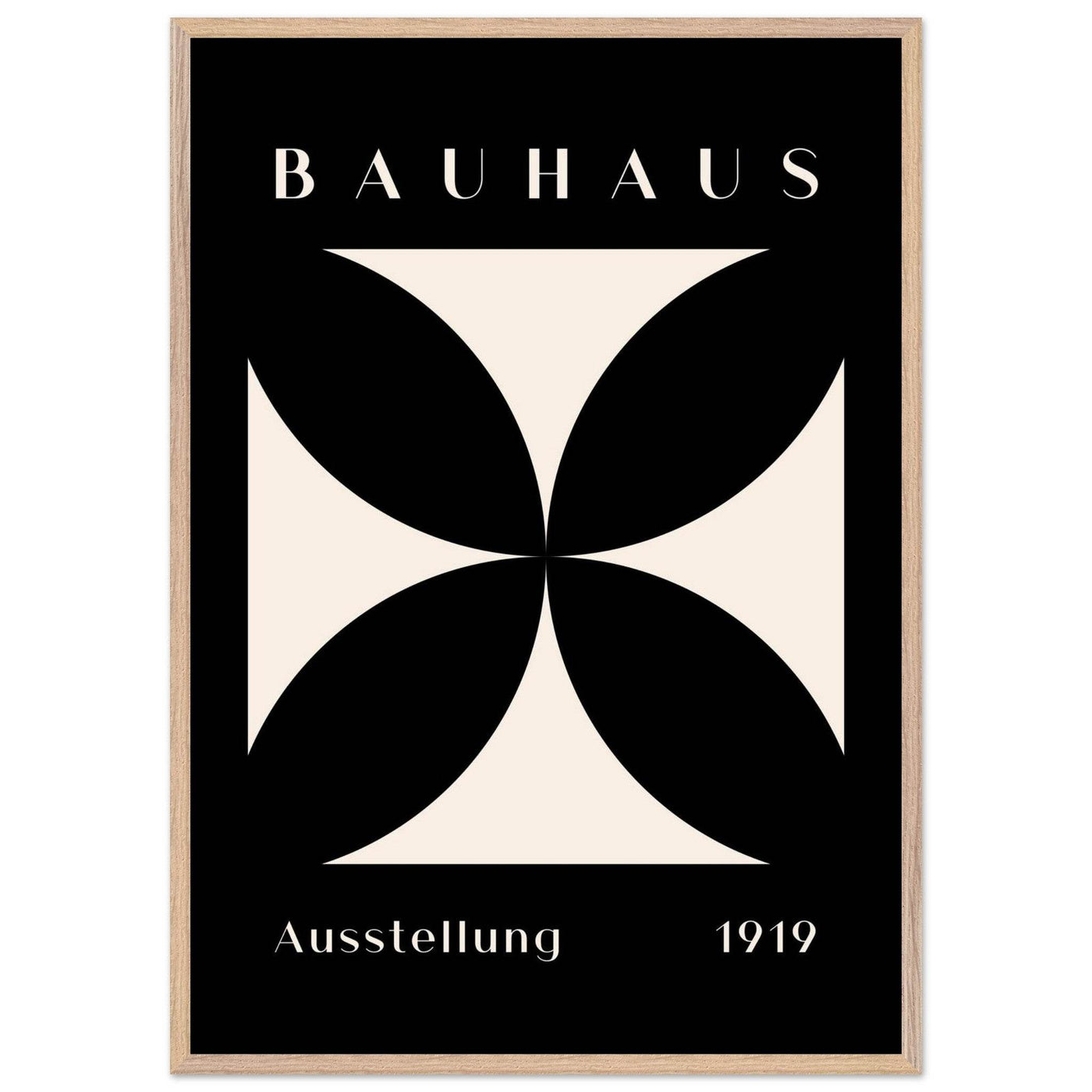 Bauhaus Ausstellung 1919 Black & Cream Minimalist - Vibrantwalls