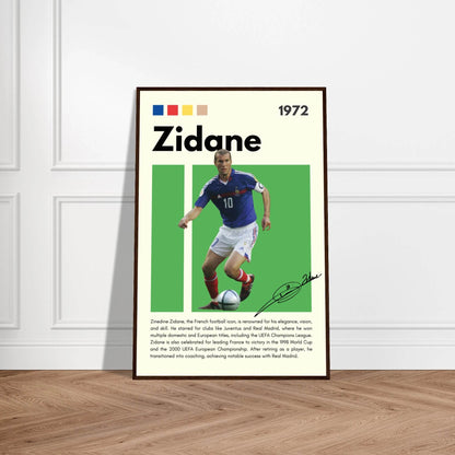 Zinedine Zidane Football Legend Framed French Poster Vibrantwalls