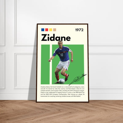 Zinedine Zidane Football Legend Framed French Poster Vibrantwalls
