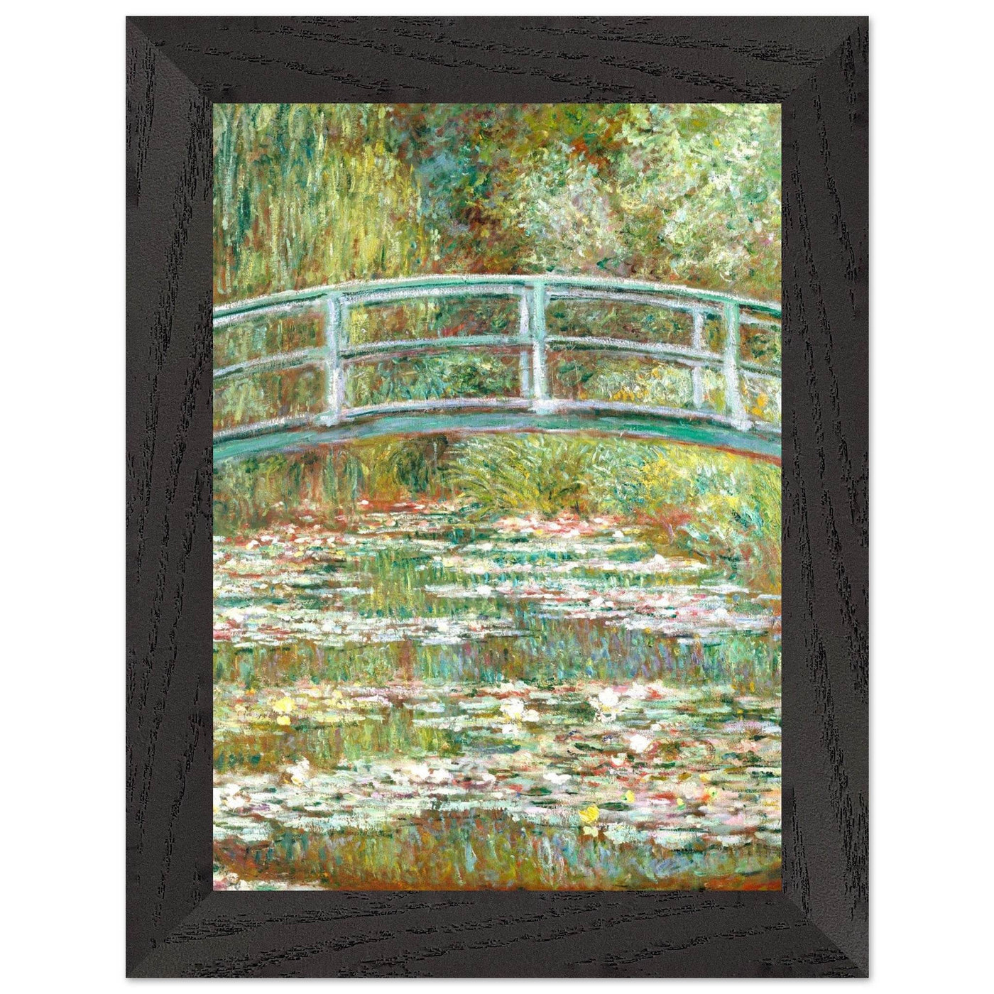 Bridge Over a Pond Art Print - Water Lilies Decorative Artwork for Your Space - Vibrantwalls