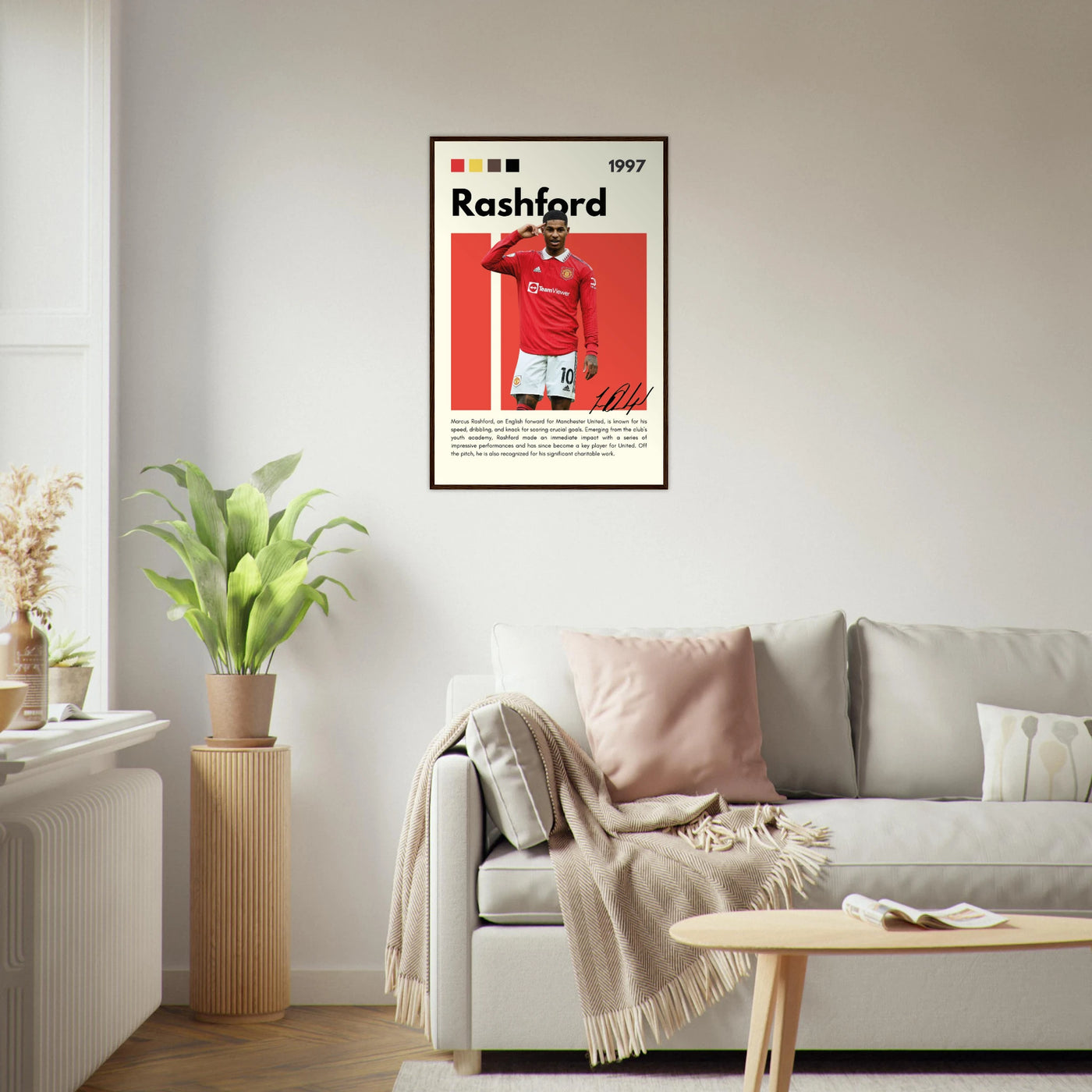 Marcus Rashford Manchester United Soccer Framed Poster – Iconic Red Devil Art Print Vibrantwalls