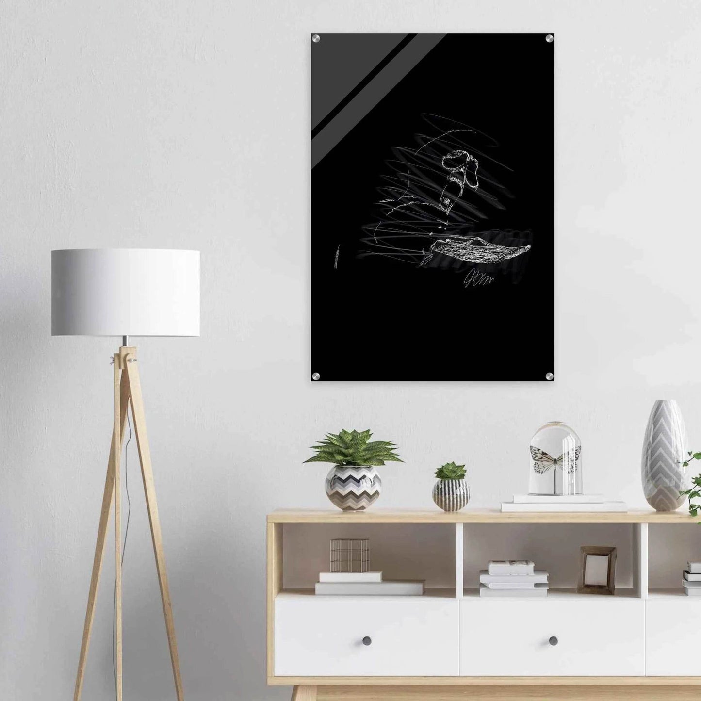 Scream Abstract Art Print - Minimalist Modern Dynamic Wall Decor Acrylic Print - Vibrantwalls