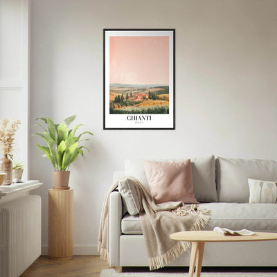 Chianti, Italy Framed Poster – Vintage Tuscan Countryside Wall Art with Customizable Wooden Frame - Vibrantwalls