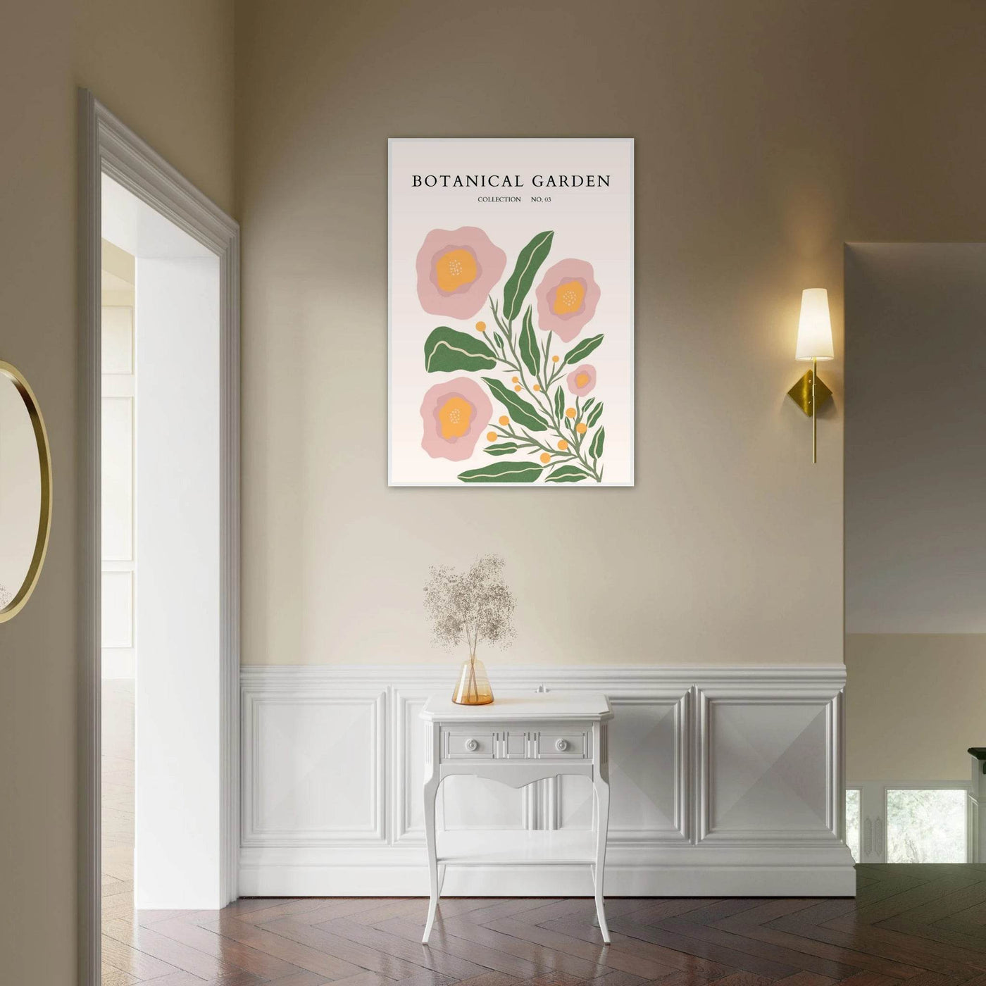 Botanical Garden Collection Framed Poster - Abstract Floral Art Prints in Soft Pinks & Greens | Ready-to-Hang - Vibrantwalls