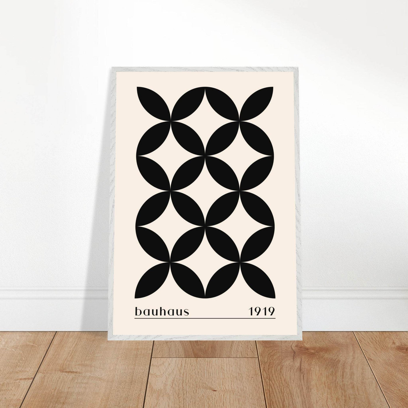 Bauhaus 1919 Black & Beige Circles - Vibrantwalls