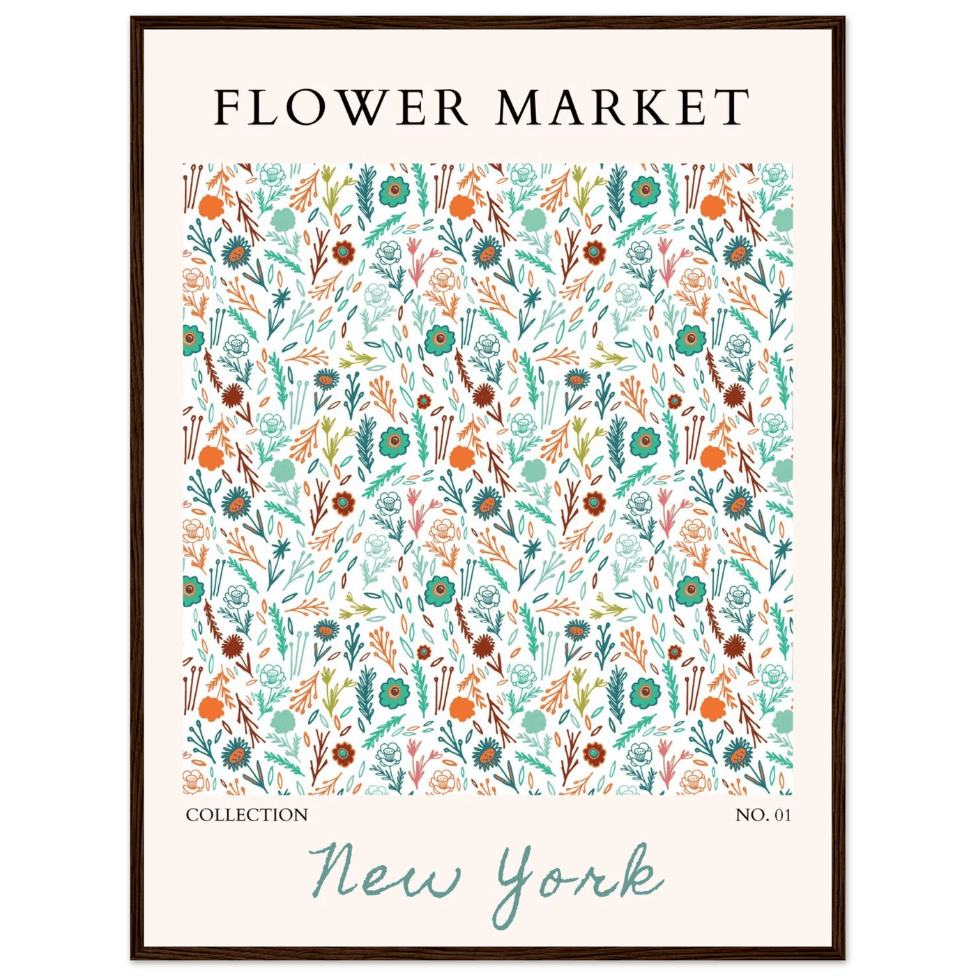Flower Market New York Framed Poster – Whimsical Floral Art Print | Ready-to-Hang in Your Choice of Frame - Vibrantwalls