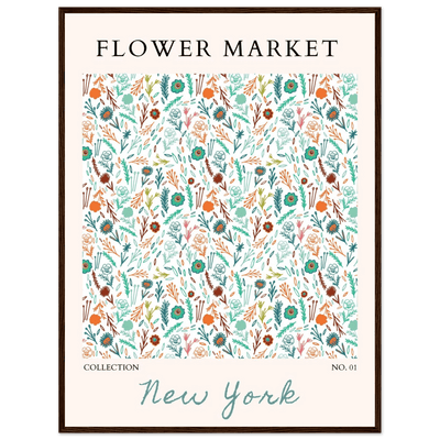 Flower Market New York Framed Poster – Whimsical Floral Art Print | Ready-to-Hang in Your Choice of Frame - Vibrantwalls