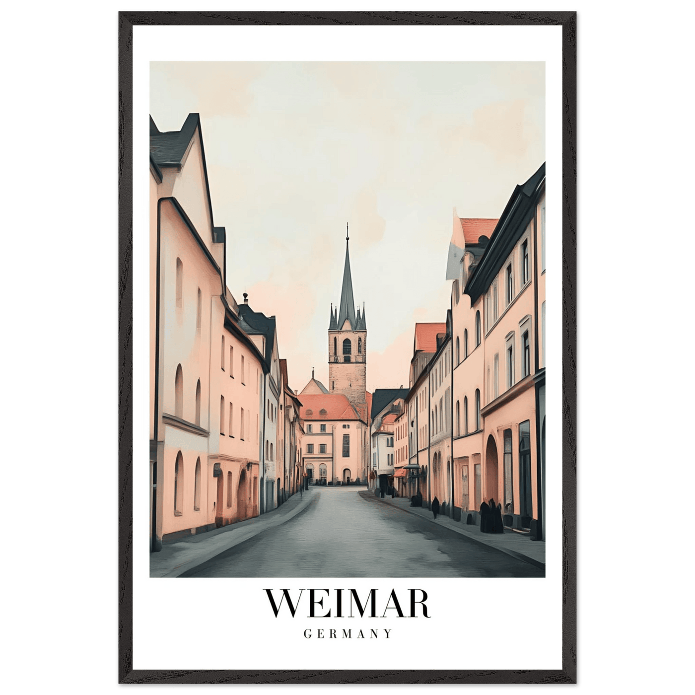 Weimar Germany Framed Poster – Vintage European Cityscape Wall Art with Wooden Frame - Vibrantwalls