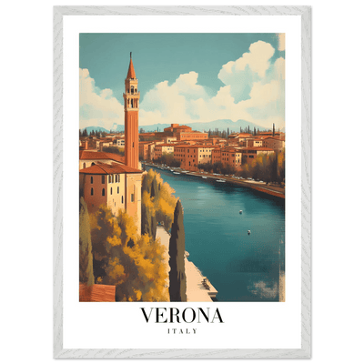 Verona Italy Framed Poster – Vintage Italian Travel Wall Art with Wooden Frame - Vibrantwalls