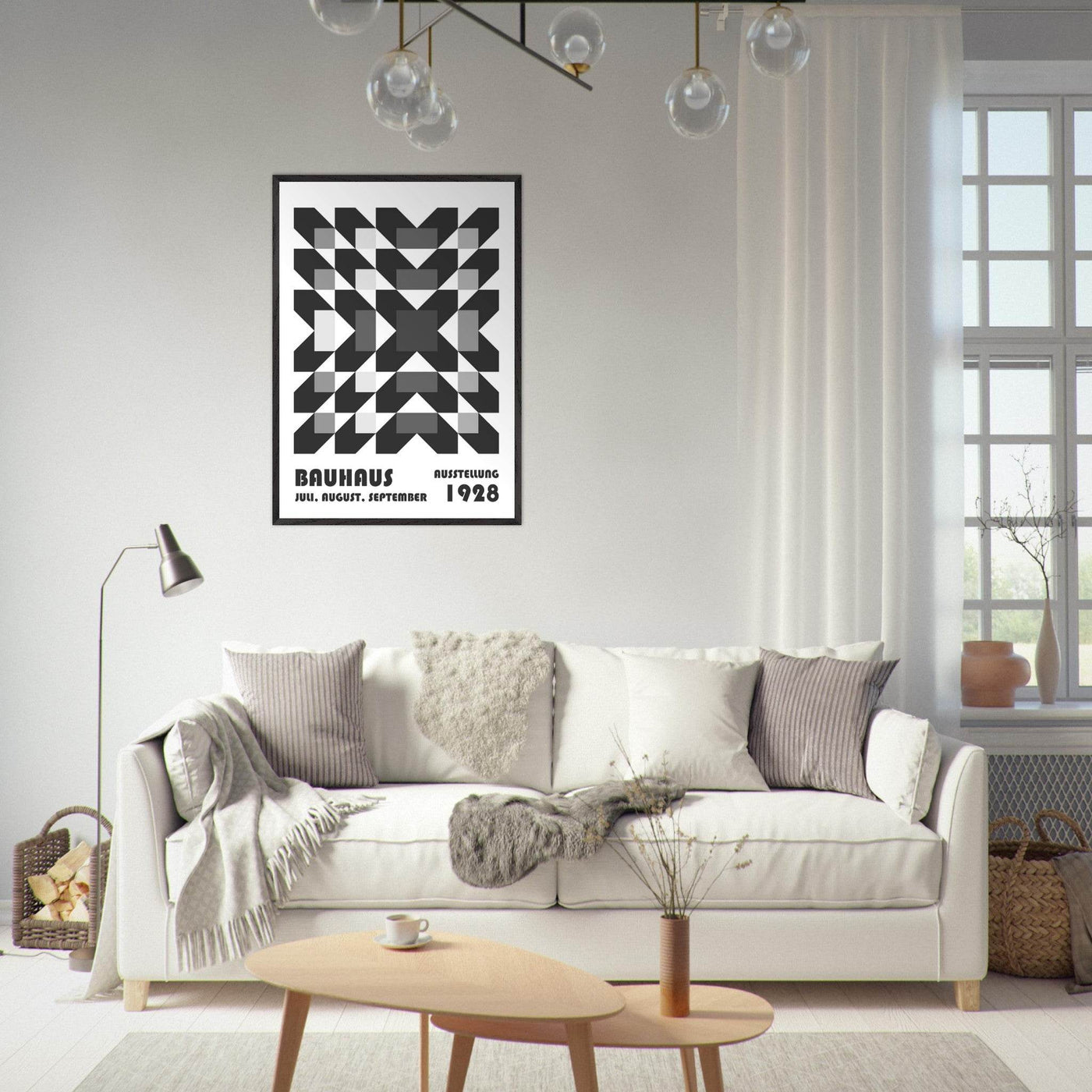 Bauhaus-Style Geometric Grid - Vibrantwalls