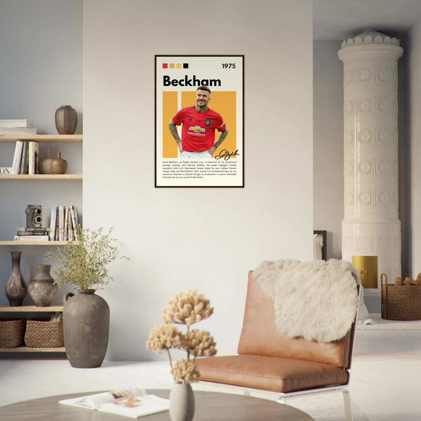 David Beckham Manchester United Soccer Framed Poster Vibrantwalls