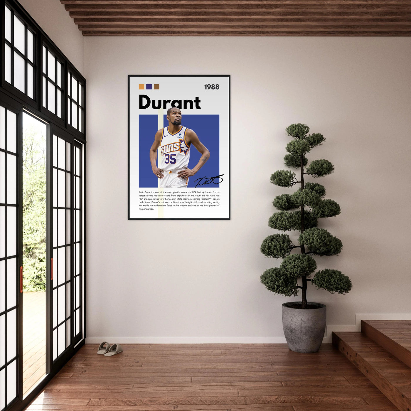 Kevin Durant Slim Reaper Suns Framed Poster Vibrantwalls