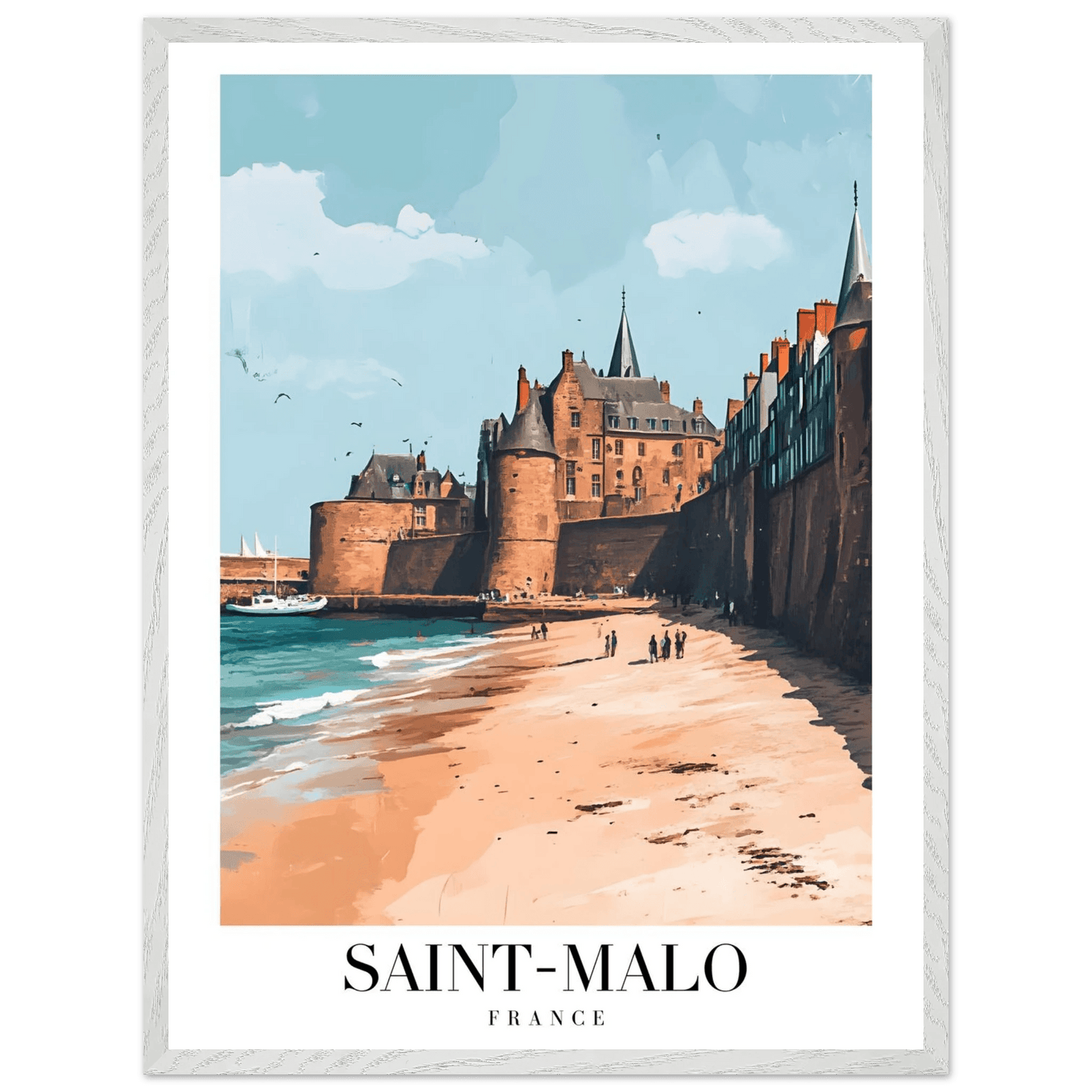 Saint-Malo France Framed Poster – Vintage Coastal Wall Art with Custom Wooden Frame - Vibrantwalls