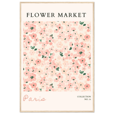 Paris Flower Market Framed Poster – Blush Floral Art Print | Ready-to-Hang Wall Decor in Multiple Sizes & Frame Finishes - Vibrantwalls