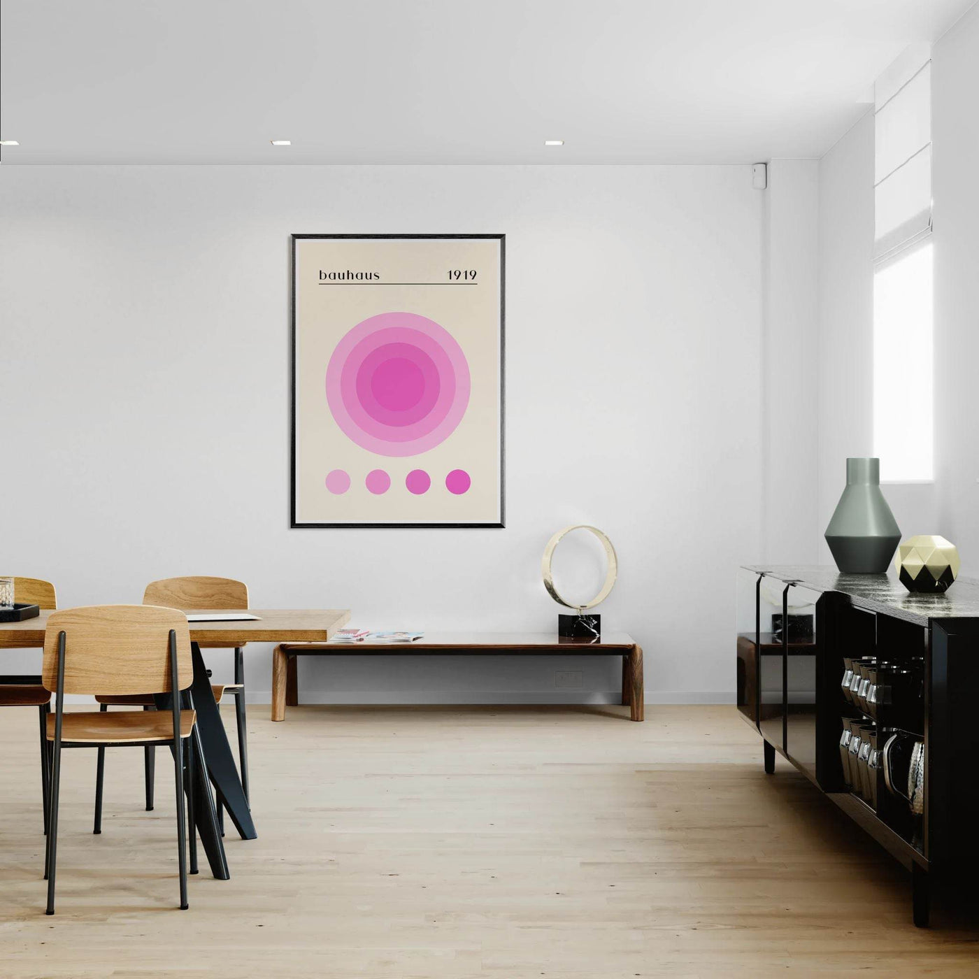 Bauhaus Pink Gradient Circle - Vibrantwalls