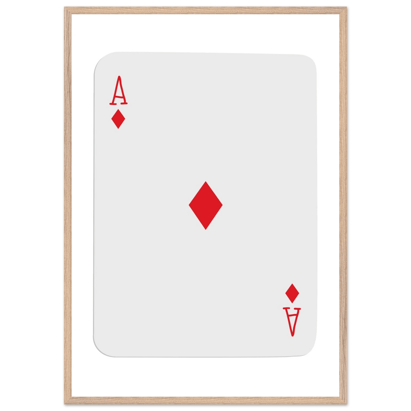 Ace of Diamonds Poker Card Print - Mounted Framed Art, Eco-Friendly Wood Frame in Your Choice of Finish - Vibrantwalls