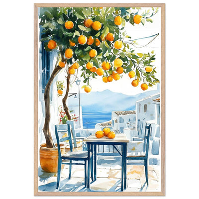 Mediterranean Lemon Tree Decor with Sea View Charm - Vibrantwalls