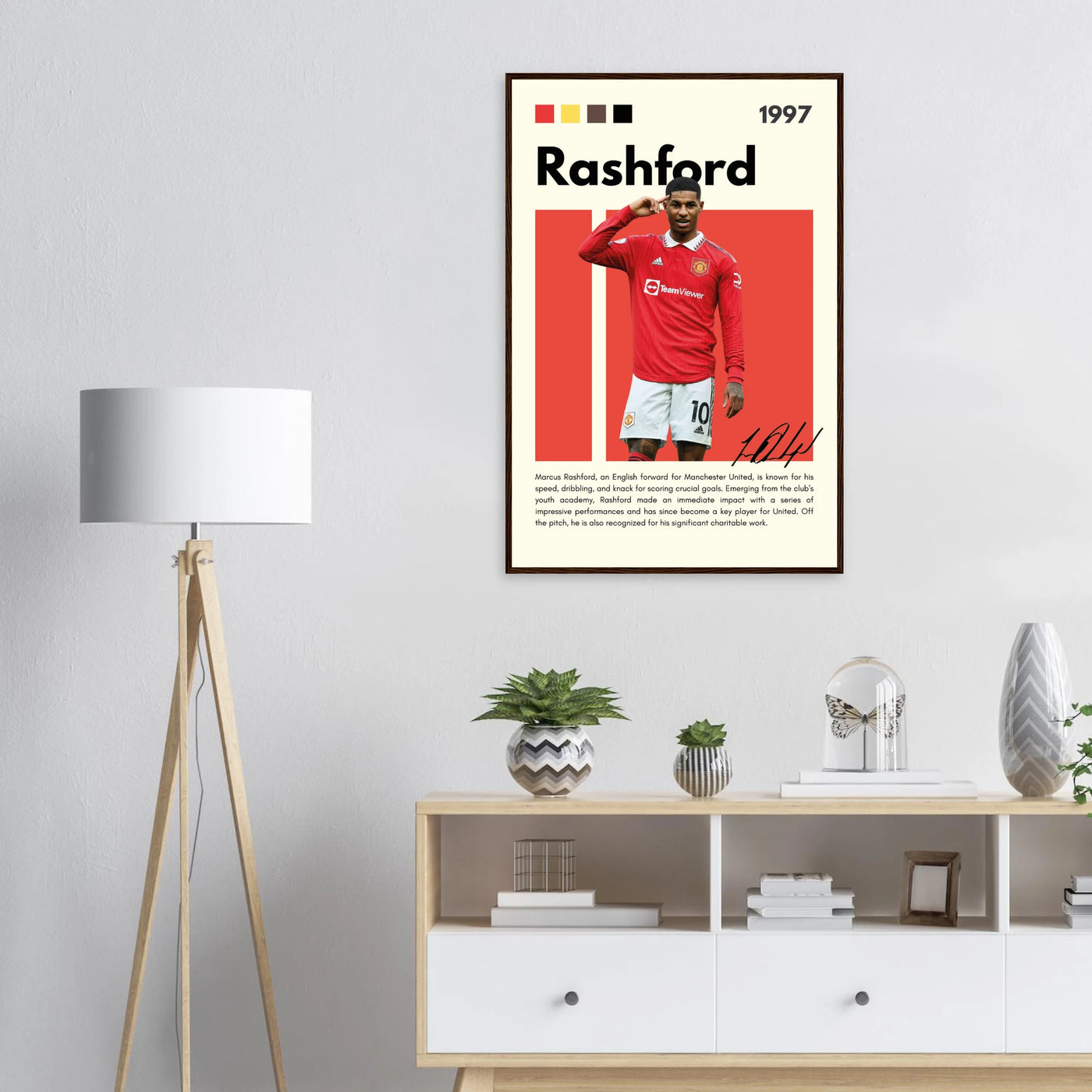 Marcus Rashford Manchester United Soccer Framed Poster – Iconic Red Devil Art Print Vibrantwalls