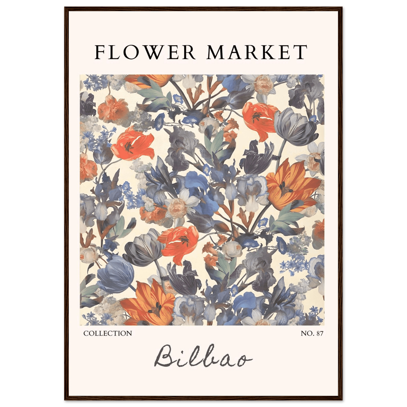 Flower Market Bilbao Print – Elegant Floral Framed Poster | Vibrant Nature & Botanical Art, Ready-to-Hang - Vibrantwalls