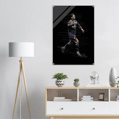 Cristiano Ronaldo Abstract Art Acrylic Print – Dynamic, Glossy, Modern Wall Decor in Various Sizes - Vibrantwalls