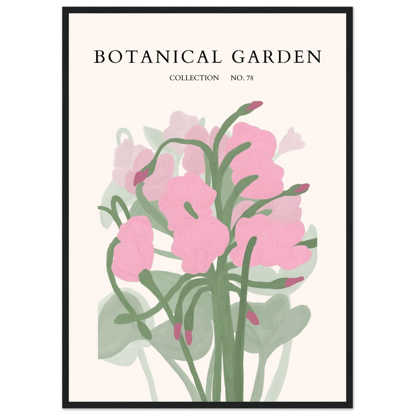 Botanical Garden Collection No. 78 Framed Poster – Blush Pink & Sage Green Floral Art Print | Ready-to-Hang - Vibrantwalls