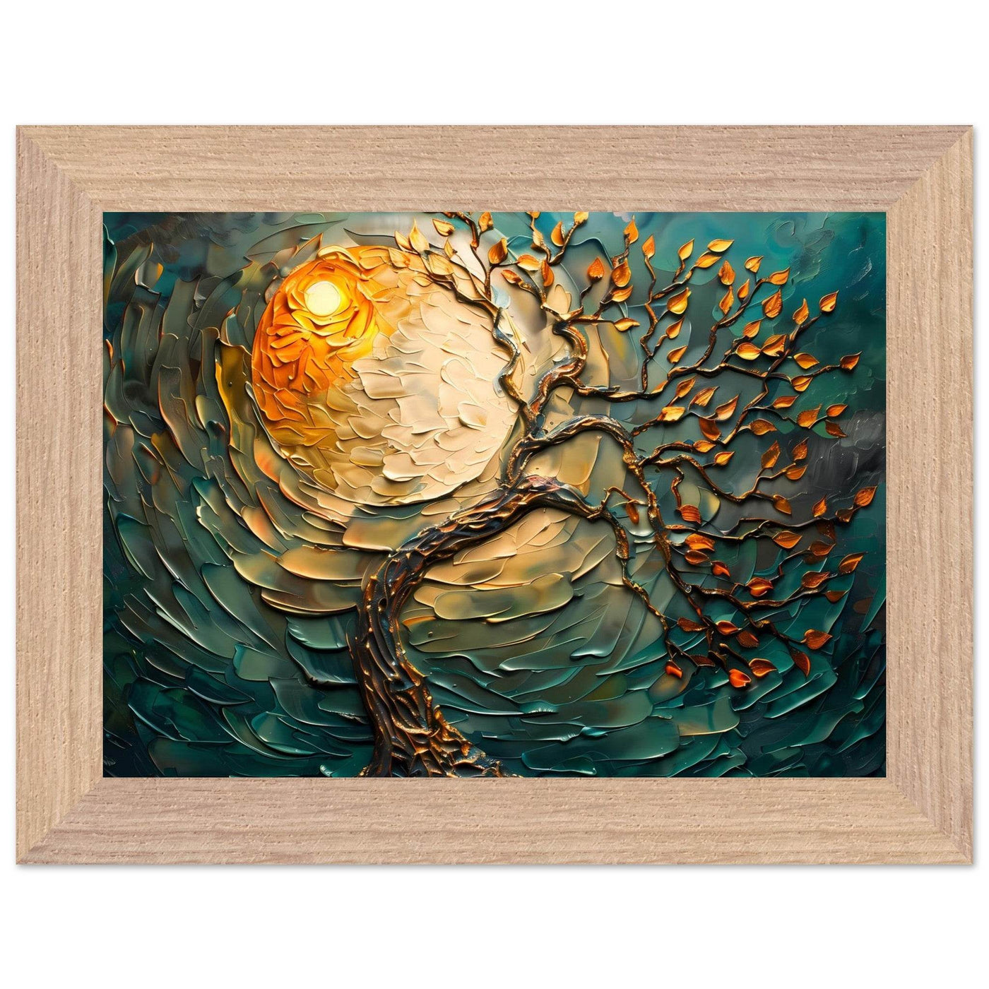 Golden Sunset Emerald Tree of Life Jewelry - Vibrantwalls