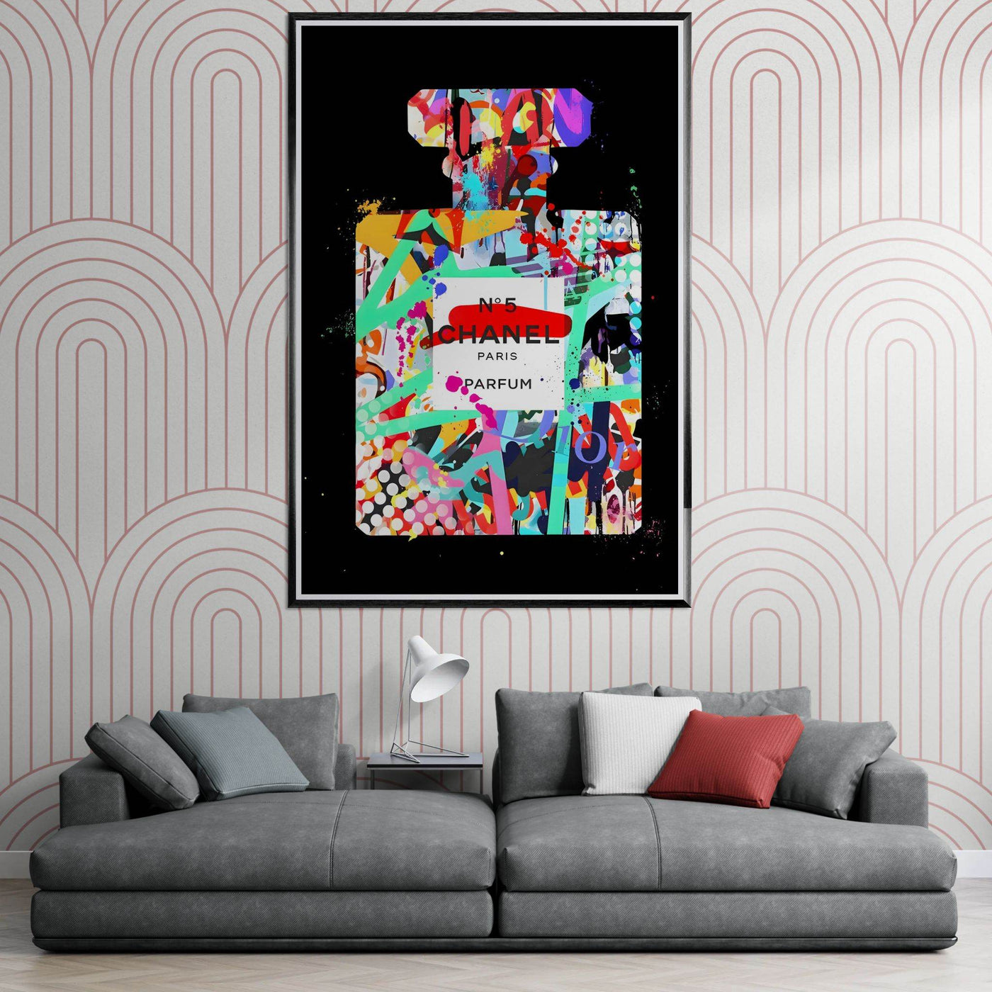 Vibrant Pop Art Chanel No. 5 Perfume Print - Framed & Ready-to-Hang - Vibrantwalls