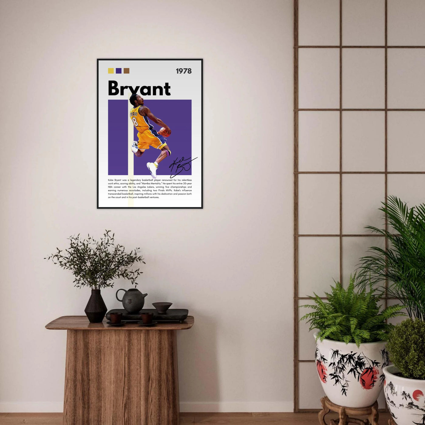 Kobe Bryant Black Mamba Lakers Vintage Poster Vibrantwalls