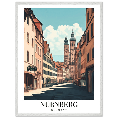 Nürnberg Germany Framed Poster – Vintage European Street Scene Wall Art with Wooden Frame - Vibrantwalls