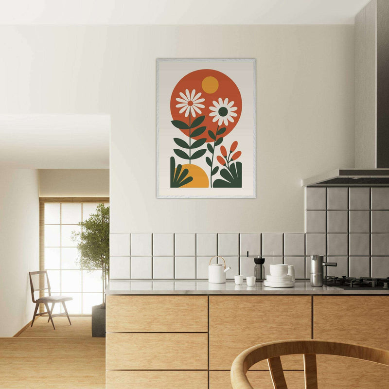 Abstract Floral Mid-Century - Vibrantwalls