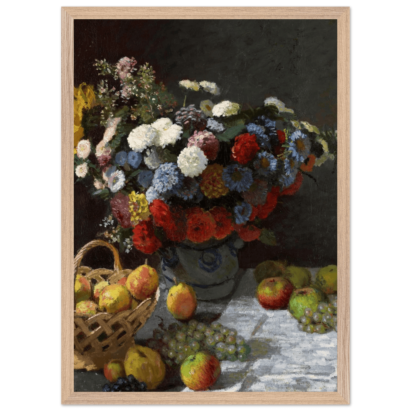 Still Life Wall Art Print of Flowers and Fruit for Elegant Home Decor - Vibrantwalls