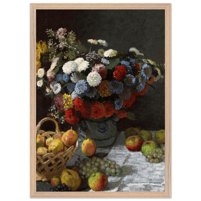 Still Life Wall Art Print of Flowers and Fruit for Elegant Home Decor - Vibrantwalls