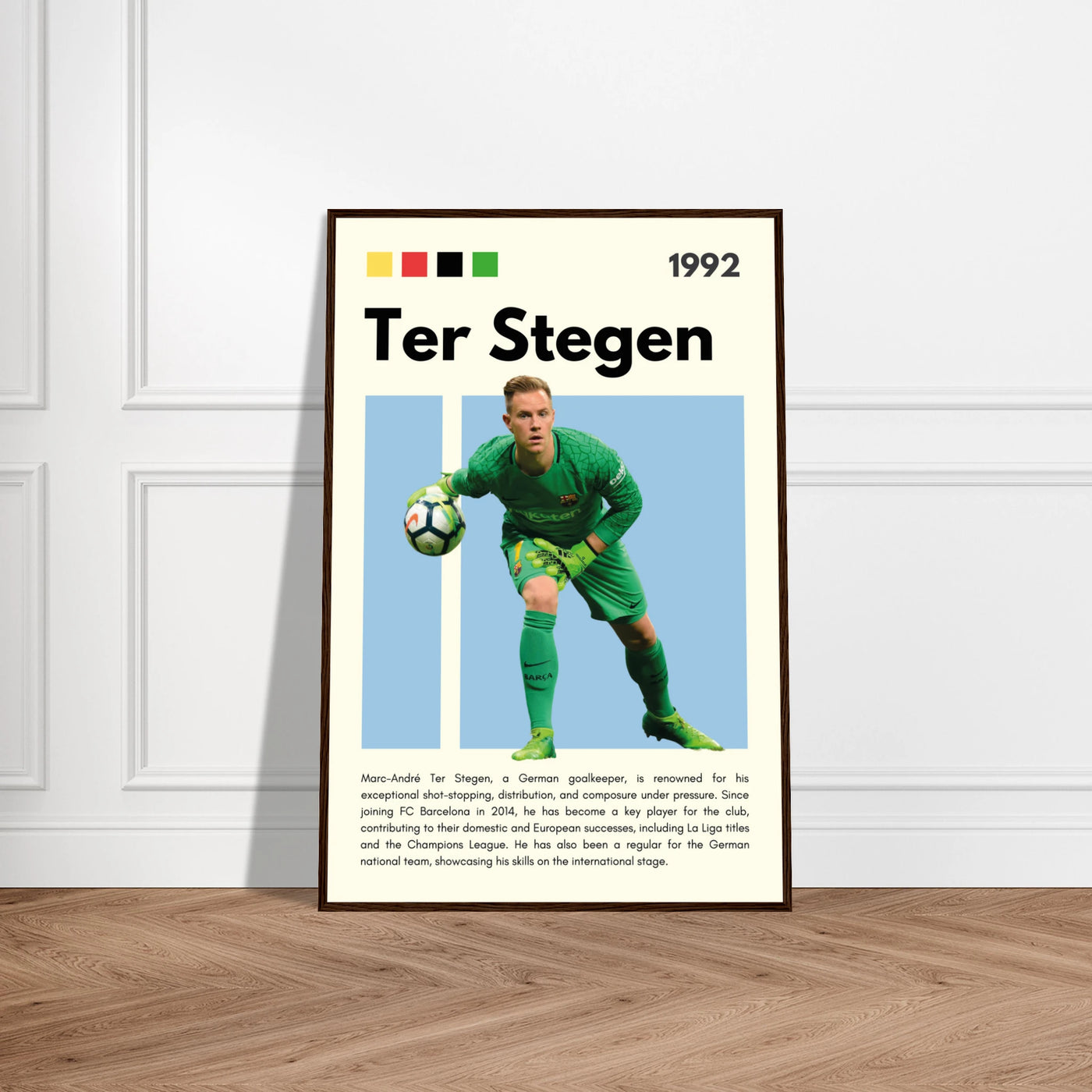 Marc-André Ter Stegen FC Barcelona Goalkeeper Framed Poster – Minimalist Football Art Print Vibrantwalls