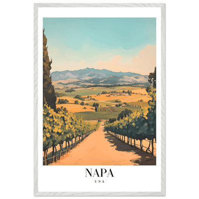 Napa Valley Vineyard Framed Poster – Vintage Travel Wall Art with Wooden Frame - Vibrantwalls