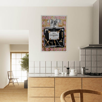Chanel No. 5 Abstract Luxury Perfume Art Print – Premium Framed Pop Art for Modern Interiors - Vibrantwalls