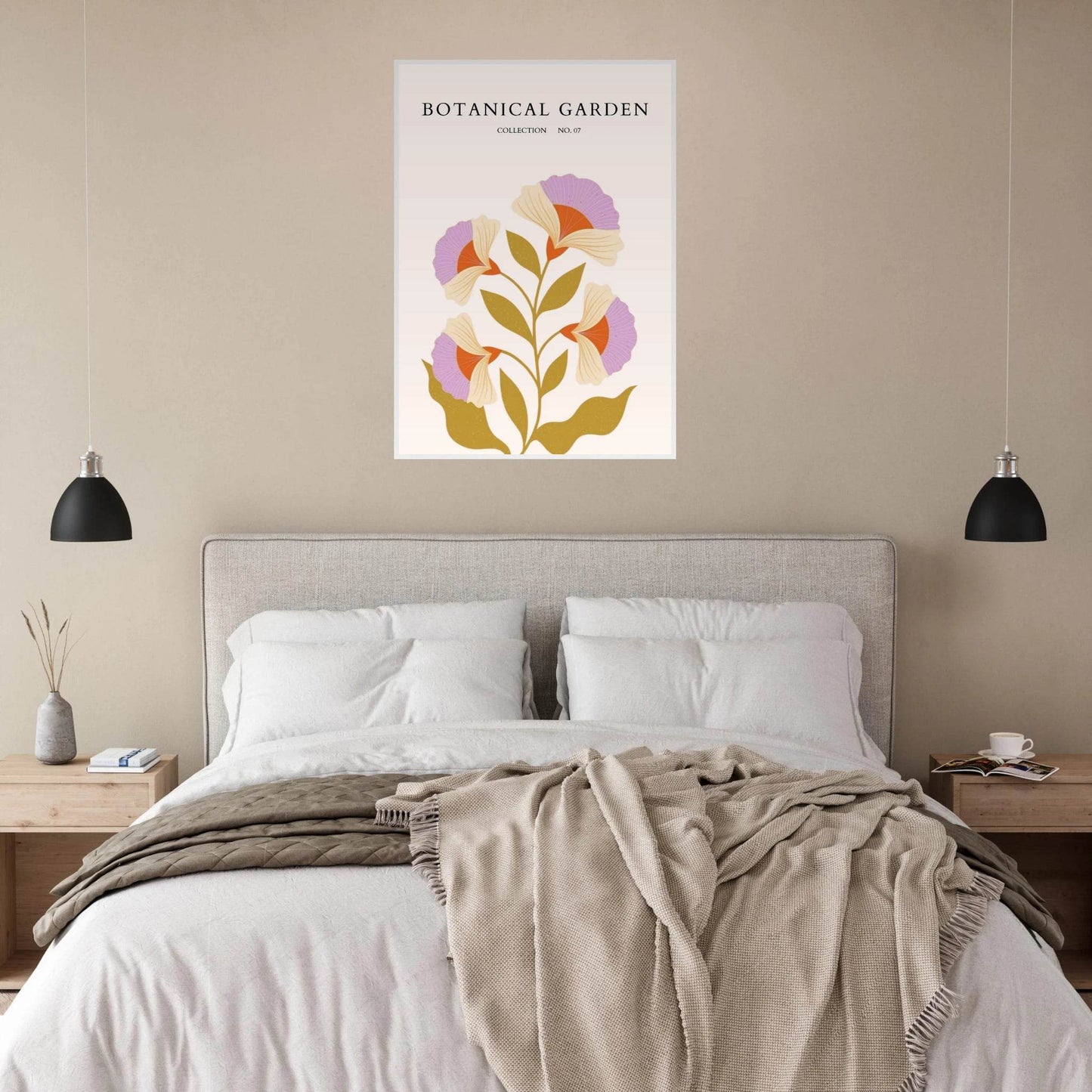 Botanical Garden Framed Poster – Whimsical Floral Art Prints in Soft Hues | Ready-to-Hang Wall Decor - Vibrantwalls