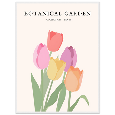 Botanical Garden Tulip Framed Poster – Pastel Bloom Art Print | Ready-to-Hang Floral Decor - Vibrantwalls