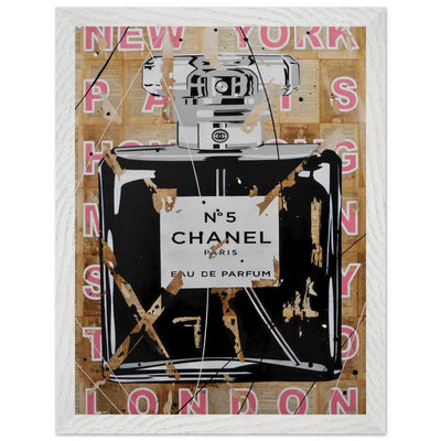 Chanel No. 5 Abstract Luxury Perfume Art Print – Premium Framed Pop Art for Modern Interiors - Vibrantwalls