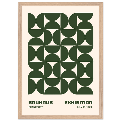 Bauhaus Forest Green & Cream Modern - Vibrantwalls