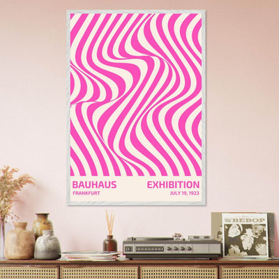 Bauhaus Pink Stripe Abstract Art Print – Modern Minimalist Framed Poster in Multiple Sizes - Vibrantwalls