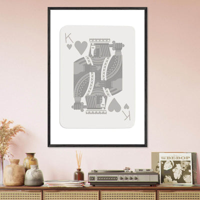 King of Hearts Poker Card Print - Modern Art Framed Poster, Eco-Friendly Wood Frame in Your Choice of Finish - Vibrantwalls
