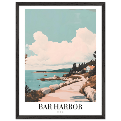 Bar Harbor Maine Framed Poster – Coastal Charm Wall Art with Wooden Frame - Vibrantwalls