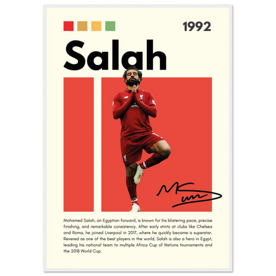 Mohamed Salah Liverpool FC Framed Poster – Iconic Yoga Pose Football Art Print 70x100 cm 28x40″ White frame Vibrantwalls