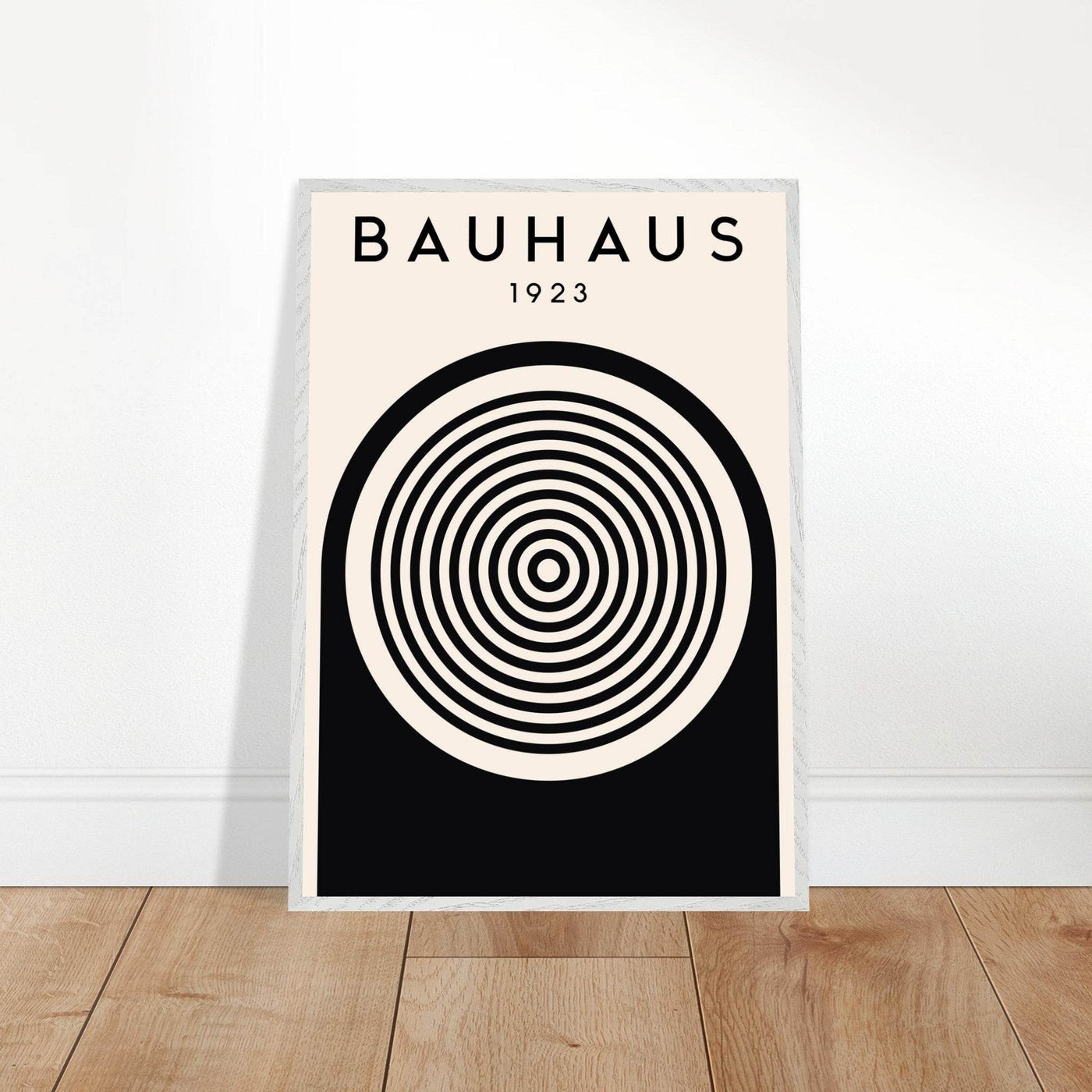 Bauhaus Black and White Art - Concentric Circle Design - Vibrantwalls