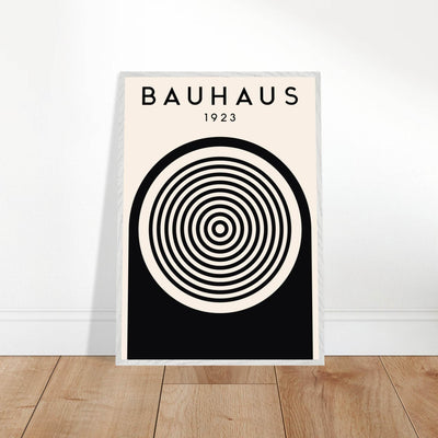 Bauhaus Black and White Art - Concentric Circle Design - Vibrantwalls
