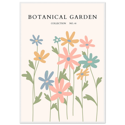 Botanical Garden Framed Poster – Whimsical Pastel Floral Art Print | Ready-to-Hang Wall Decor - Vibrantwalls