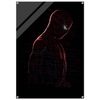 Abstract Spider-Man Acrylic Print – Dynamic, Modern, Scribble Art Wall Decor in Various Sizes - Vibrantwalls